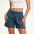 thumbnail image 5 of Jamicy Women's Denim Shorts Summer Casual Comfortable Buttoned High Waisted form-Fitting Stretchy Lounge Shorts with Pockets, 5 of 7