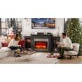 thumbnail image 4 of Holliwill 80" Electric Fireplace with Mantel, Modern Farmhouse TV Stand for TVs up to 90" with 30" Insert Heater, Black, 4 of 8