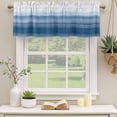 thumbnail image 3 of Haze Blue White Ombre Valances for Windows, Decorative Rod Pocket Window Valance Curtains, Vintage Gradient Striped Aesthetics Short Curtain Drapes for Kitchen/Living Room, 2 Panels, 42" W x 12" L, 3 of 8