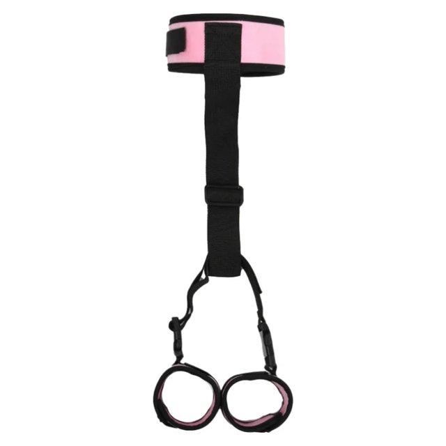 Soft Bondage Restraints BDSM Kit Couple Sex Toys Neck to Wrist Behind Back Handcuffs Collar Adult Sex Straps SM Game Play Gear