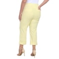 thumbnail image 4 of HDE Plus Size Pull On Capris for Women Pale Yellow - 2X, 4 of 6
