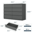 thumbnail image 3 of Kadyn 8 Drawers Dresser Cabinet, Storage Cabinet for Living Room, Dressers & Chests of Drawers for Hallways, Living Room, Bedroom, Gray, 3 of 10