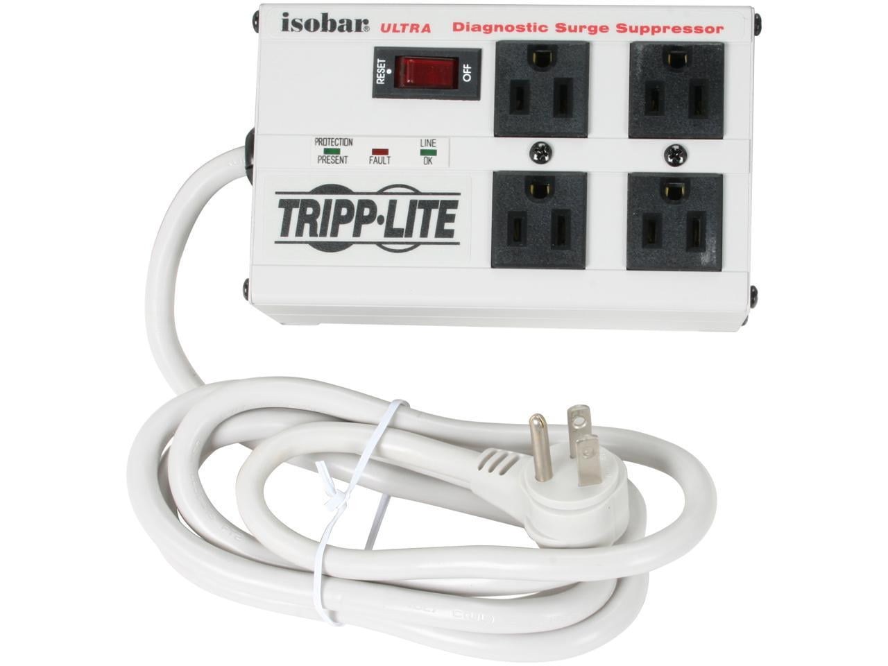 Isobar Surge Protector 4 AC Outlets 6 ft Cord 3330 J Light Gray IBAR46D