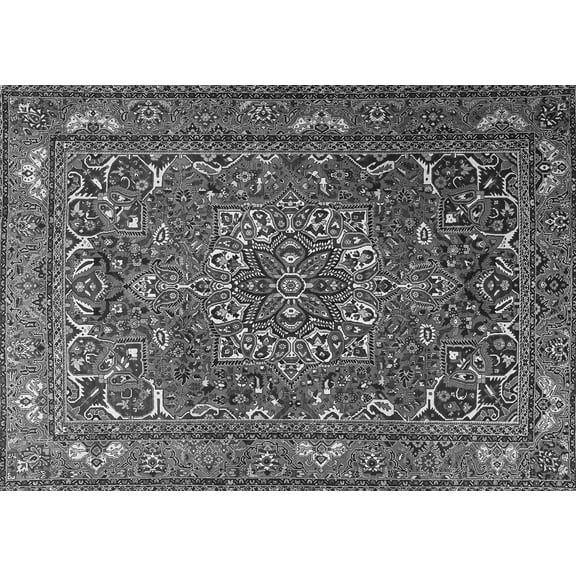 Ahgly Company Indoor Rectangle Persian Gray Traditional Area Rugs, 5' x 7'