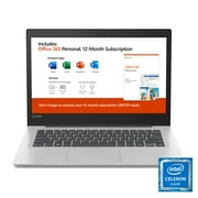 Lenovo Ideapad 130s 14.0" Laptop, Intel Celeron N4000 Dual-Core Processor, 4GB Memory, 64GB Storage, Office 365 1 Year Subscription, Windows 10, Mineral Grey
