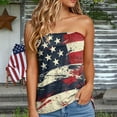 thumbnail image 2 of Mepaouo Tube Tops for Women Off Shoulder Strapless Tank Top American Flag Summer Vacation Bandeau Tunic, 2 of 5