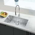 thumbnail image 2 of 32" Undermount Kitchen Sink and Pull-down Faucet Combo with Drain Assembly with Strainer, Protective Bottom Grid, All in One (32" x 18" x 9"), 2 of 6
