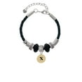 thumbnail image 2 of Delight Jewelry Goldtone Disc 1/2'' Initial - x - Best Friend Celtic Knot Leather Bead Bracelet, 7"+2" Extender, 2 of 4