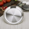 thumbnail image 4 of ENJOYW Stainless Steel Round Thickened Dessert Single-layer Plate BBQ Tableware Dish Portable, Food Holder, Tableware, Round, 4 of 7