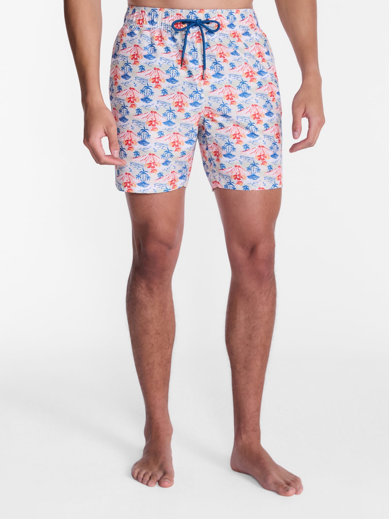 Party Sharks Men's Swim Trunks, 6.5" Inseam, Sizes S-XL