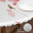 thumbnail image 3 of Modern Red Round Tablecloth, Fitted Table Cover with Elastic for 45"-54" Round Tables, Gradient Floral Abstract Bohemian White Table Cloth Outdoor Indoor Dinning Party Waterproof Tablecloths, 3 of 7