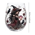 thumbnail image 3 of Witch Stemless Wine Glass Set, 6 Piece Gothic Crystal Ball Glass Cups for Halloween, Witch Themed Stemless Tumbler for Witchy Decor and Party Drinking, Vintage Style, 3 of 7