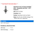 thumbnail image 2 of High Beam and Low Beam Headlight Bulb - Compatible with 2007 - 2017 Honda Fit 2008 2009 2010 2011 2012 2013 2014 2015 2016, 2 of 2