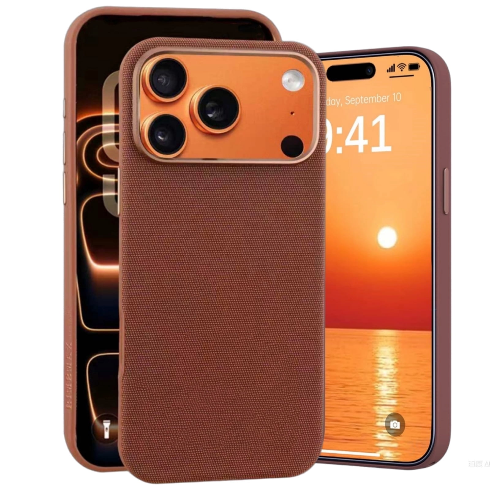 TechWoven Case for iPhone 17 Pro Max, Compatible with MagSafe Charger Wireless Charging Slim Cover, Protective Premium Tech Woven Fabric Shockproof Full Protection Cover - 6.9 inch (Brown)