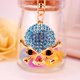 thumbnail image 4 of Rhinestone Crystal Fashion Skull Crossbones Keyring Keychain Blue Soledad Crystal Llavero, 4 of 4