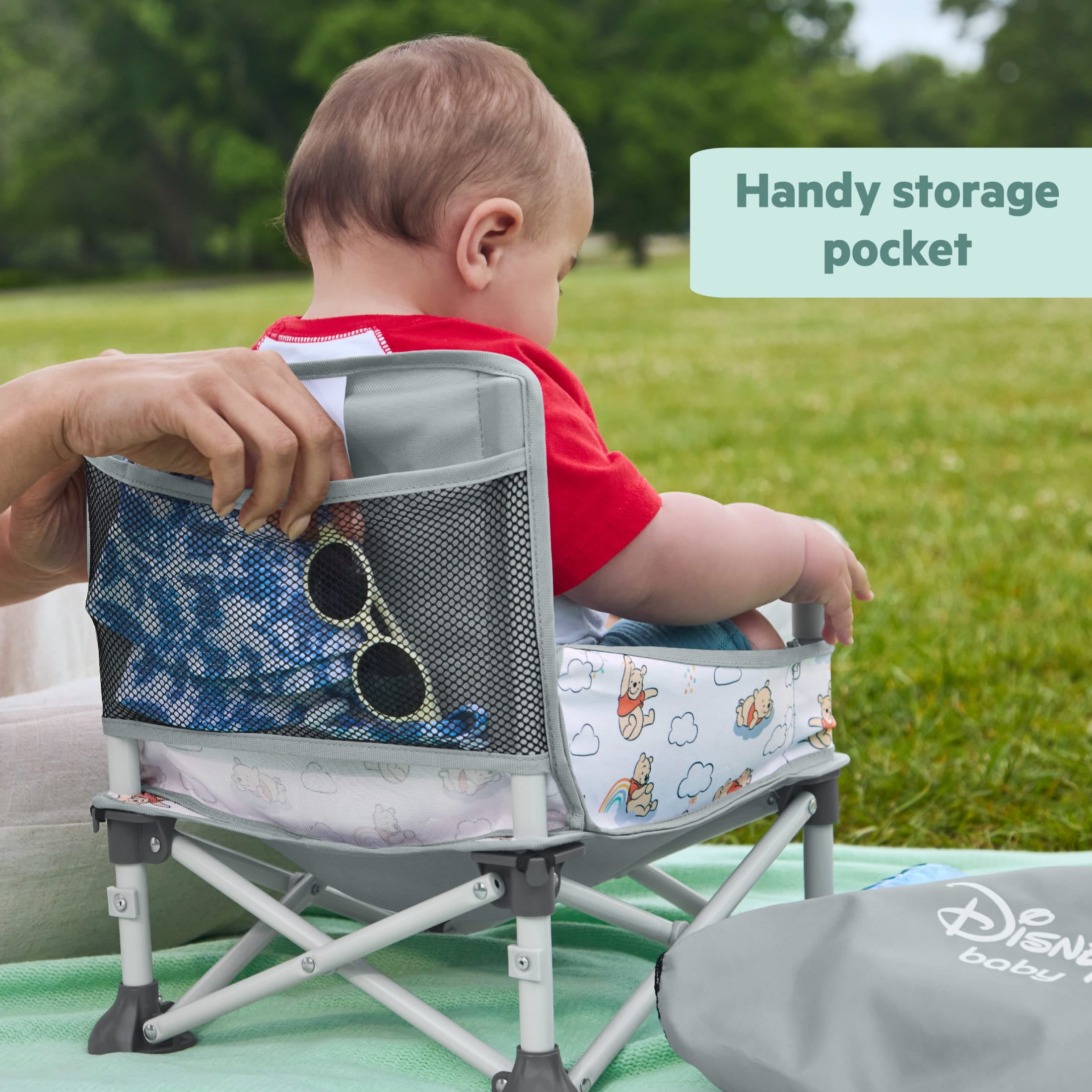 Bright Starts Disney Baby Pop 'N Sit Portable Booster, Winnie the Pooh, Infant to Toddler