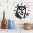 thumbnail image 3 of SKYSONIC Flower Dog Wall Clock 10 Inch Silent Non Ticking Round Clock Oil Painting Clock Easy to Read Clock for Living Room Bedroom Bathroom Home Decor, 3 of 7