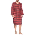 thumbnail image 4 of Ashford & Brooks Mens Flannel Plaid Long Sleep Shirt Henley Nightshirt, 4 of 5