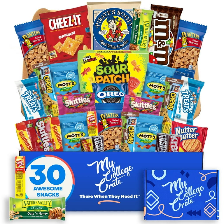 Snack Box Care Package (150) Variety Snacks Gift Box Bulk Snacks  -valentines day College Students, Military, Work or Home - Over 9 Pounds of  Snacks!