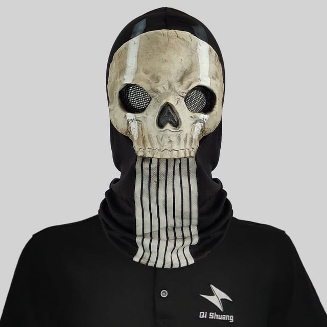 Máscara de esqueleto, tocado, juego de mascarada, máscara táctica, accesorios de parodia para fiesta de Halloween