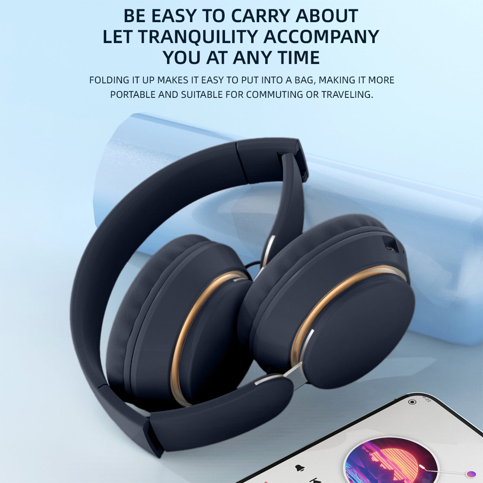 Matoen Bluetooth Headset, 2024 Wireless Bluetooth V5.3 Headphones with Microphone, Active Noise Canceling Wireless Headset with Mic for Work/Mobile Phone/Laptop Computer