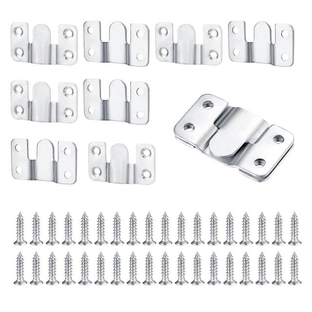 10 Pcs Flush Mount Bracket Interlocking Hang Furniture Connector Stainless Steel Wall Mount Picture
