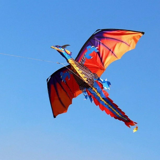 Little Kids 3D Dinosaur Kite, Wind Spinner Single Line Kite with Long Tail  