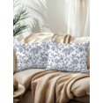 thumbnail image 2 of Outdoor Pillows Waterproof Set of 2, Blue Flower Patio Throw Pillows for Couch Bed Sofa with Insert, Vintage Farmhouse Boho Leaf Spring Summer Decorative Travel/Reading/Camping Pillow Set 12x20 Inch, 2 of 8