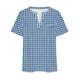 thumbnail image 4 of Camisetas Casuales de las Mujeres Largo Casual Impreso Cuello Redondo Suelto Top, Camiseta de Verano de Manga Corta, 4 of 5