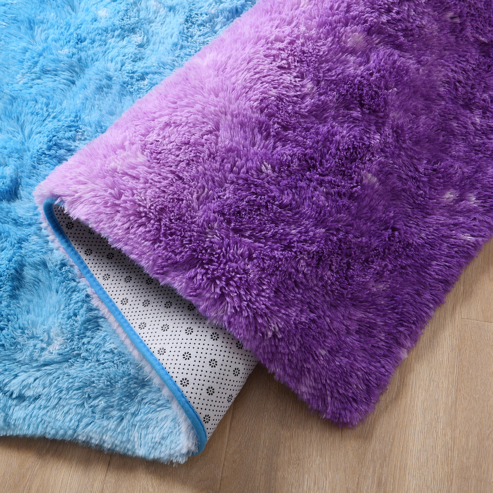 Noahas Contemporary Blue and Purple Gradient Area Rugs, 5' x 8'