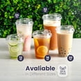 thumbnail image 5 of Fit Meal Prep 500 Pack 20 oz Clear Plastic Cups With Strawless Sip Lids, Disposable To Go Cups for Iced Coffee, Smoothies, Party Drinks, Soda, Bubble Tea, Cold Beverage, 5 of 7
