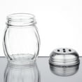 thumbnail image 2 of 6-Ounces Glass Spices Shaker With Perforated Stainless Steel Top And Parmesan Cheese Shaker With Slotted Stainless Steel Top/Set of 2/Bulk Swirl Retro Style Dispensers With Lids, 2 of 4