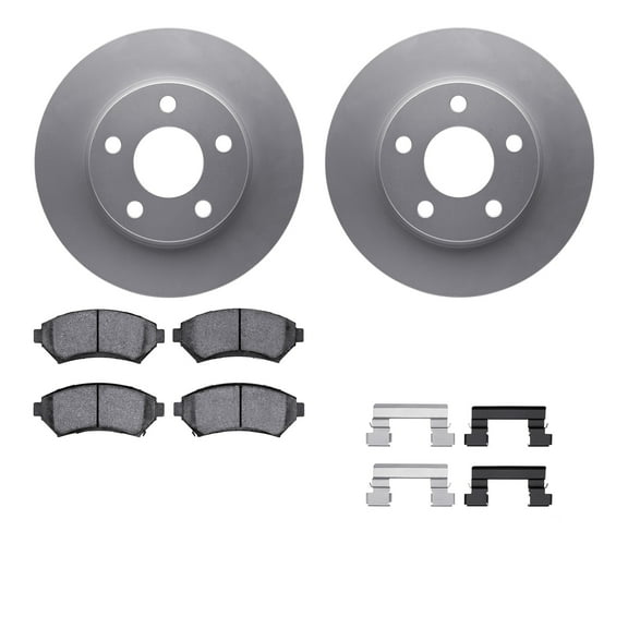 Dynamic Friction Company Front Geospec Brake Rotors with 5000 Advanced Brake Pads includes Hardware 4512-52025