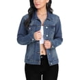 thumbnail image 3 of Chaqueta vaquera MISS MOLY para mujer con botones, manga larga, azul L, 3 of 5