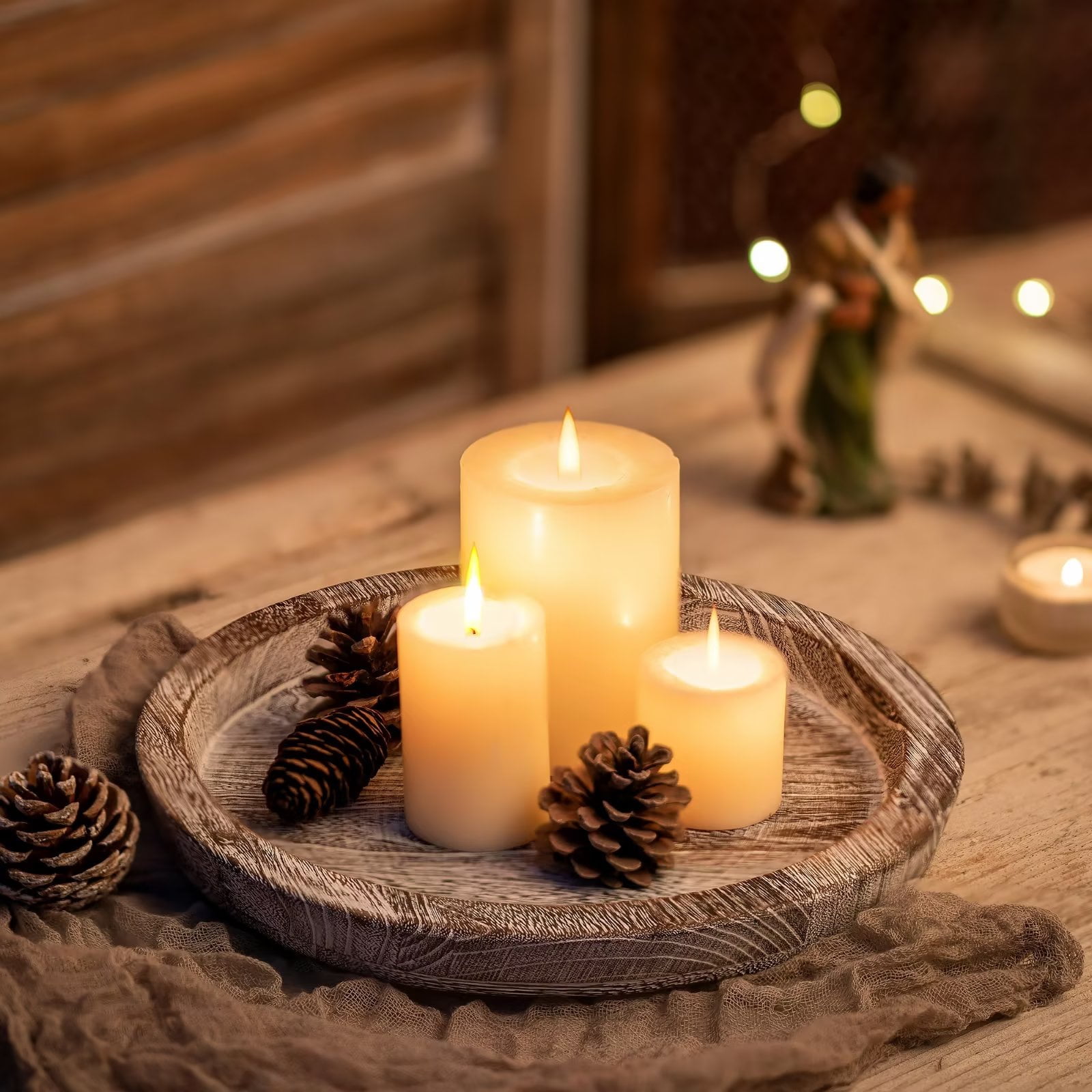Candle on sale tray centerpiece