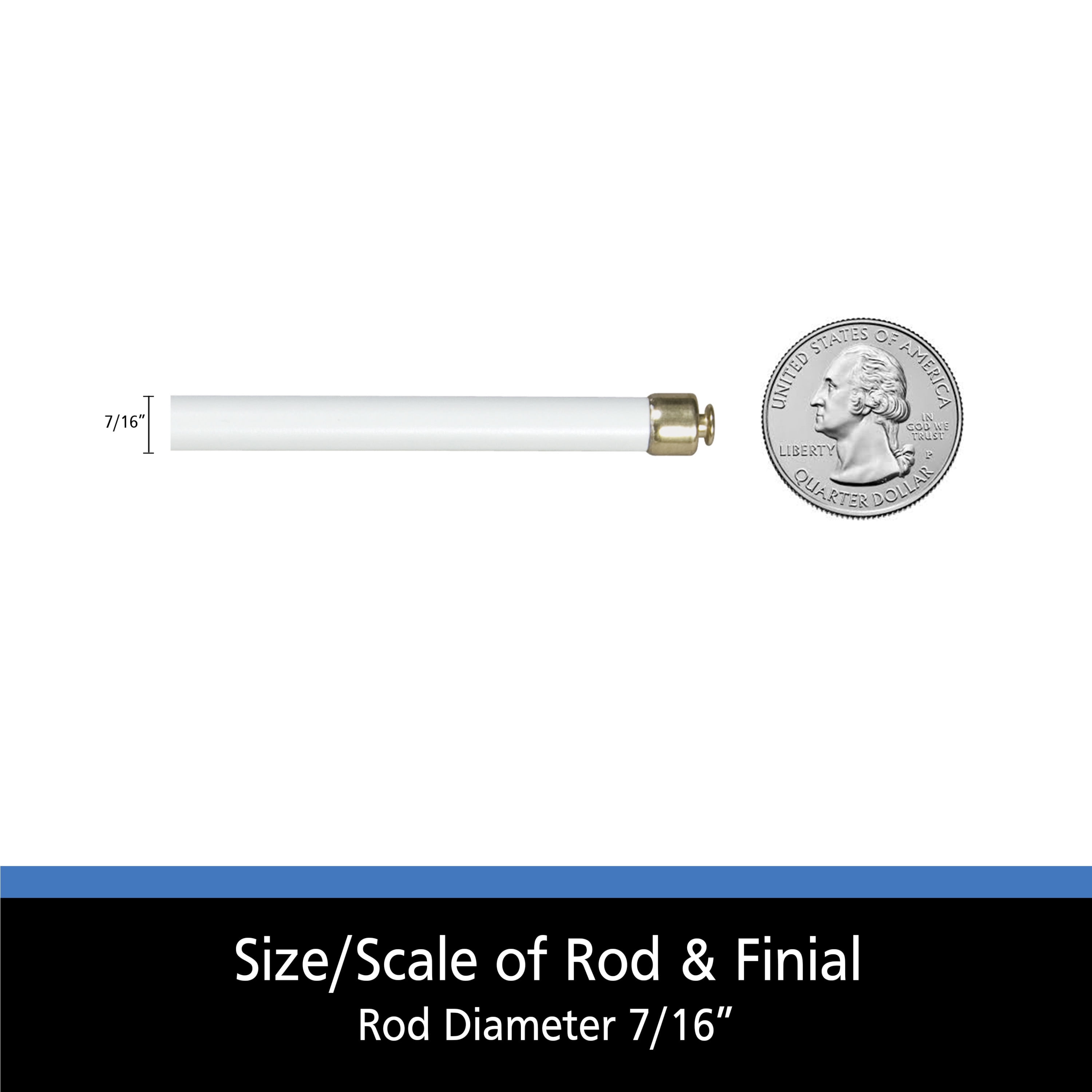Mainstays 28-48" Adjustable Round Sash Curtain Rod, 7/16" Diameter, White Finish