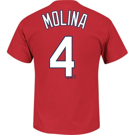 Yadier Molina St Louis Cardinals Majestic MLB Player Men T Shirt Red - www.semadata.org