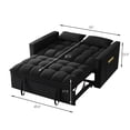 thumbnail image 4 of Gexpusm Tufted Pull Out Sofa Bed Convertible Sleeper Sofa with Adjustable Back and Pillows, Black, 4 of 6