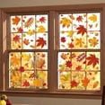 thumbnail image 4 of Eliaeconx Thanksgiving Window Clings, 6-Pack Maple Leaf Turkey Static Decals, Fall Seasonal Window Stickers for Home, Office Glass Decoration, B, 4 of 6