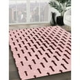 thumbnail image 3 of Ahgly Company Machine Washable Indoor Round Transitional Light Rose Pink Area Rugs, 5' Round, 3 of 7