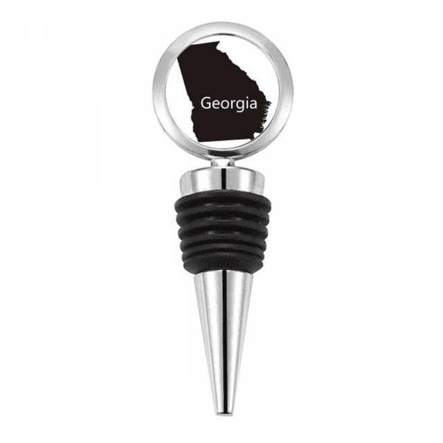 America USA Map Outline Bottle Stopper Stainless Steel Rubber Reusable