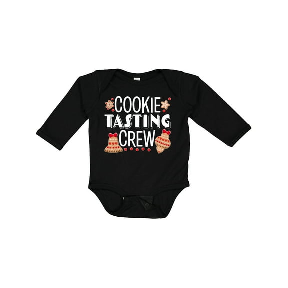 Inktastic Christmas Cookie Tasting Crew with Holiday Cookies Boys or Girls Long Sleeve Baby Bodysuit