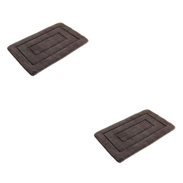 Toystoory Exquisita alfombrilla hecha a mano para baño absorción de agua buena sensación de paso poliéster antideslizante Café 40x60CM 2piezas