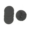 thumbnail image 1 of 4PC Round Genuine Leather Coasters Black, 1 of 4