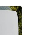 thumbnail image 3 of Ambesonne Nature Fitted Sheet, Boat by Foggy Lake Deck, Queen Size, Olive Green White, 3 of 3