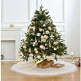 thumbnail image 4 of Falda de árbol de Navidad para decoración del hogar, alfombra de piel sintética de felpa blanca para dormitorio, delantal de árbol de Navidad, adornos de Año Nuevo 2024, 4 of 4