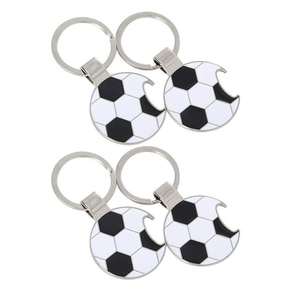 Soccer Pattern Metal Key Ring for Bottle Opening Great Novelty for Football Game 10pcs