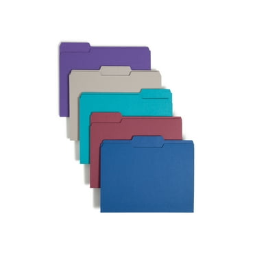 Smead® Color File Folders, Letter Size, 1/3 Cut, Jewel Tones, Box Of 100