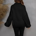 thumbnail image 4 of Vedolay Sweaters Women's Crewneck Cropped Sweater Oversized Long Sleeve Side Slit Pullover Tops,Black M, 4 of 5