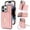 Pink, variant on Decase Phone Case for iPhone 16 Pro Max 6.9 inch Wallet Cell Cover with Card Holder Slot Stand Crossbody Strap Long Lanyard Leather for iPhone 16 Pro Max 6.9" 2024 Women Girls,Orange